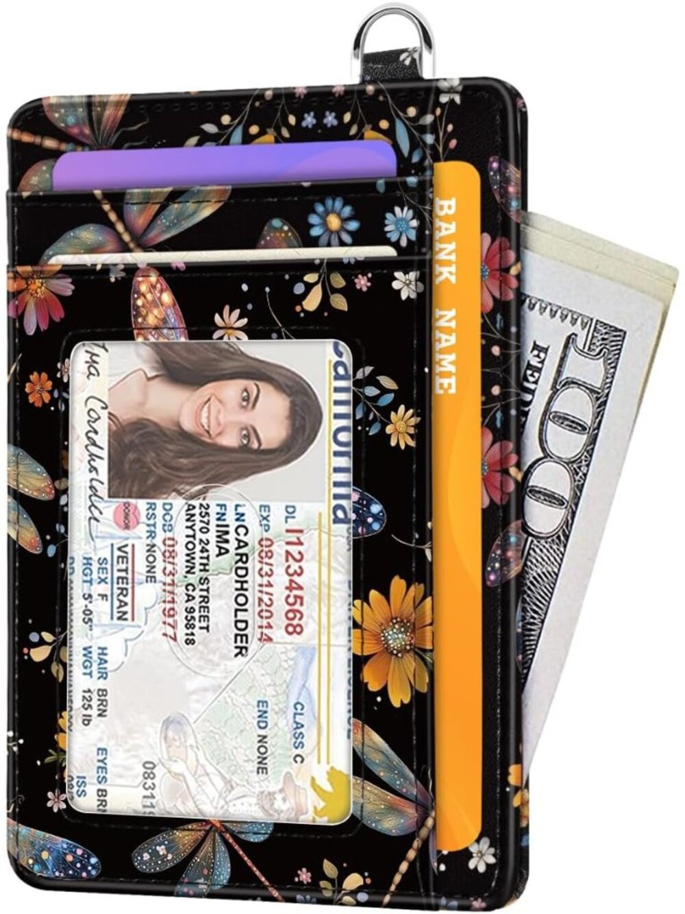 Slim Credit Card Holder Wallet Women Thin Minimalist Card Cases - Picture 7 of 7